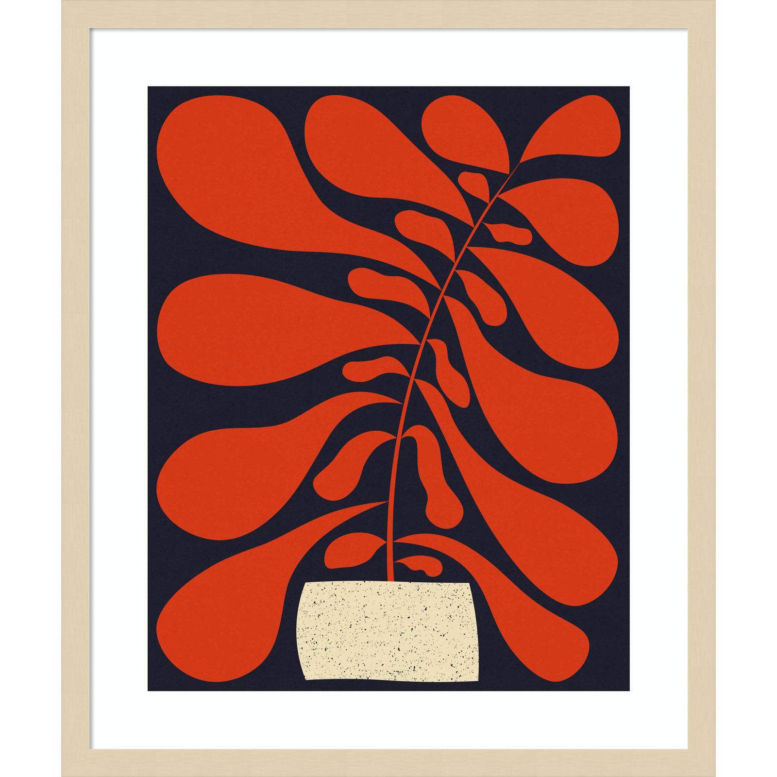 Lynne "Lazy Plant No. 1" Print, 25" H x 21" W, Brown 