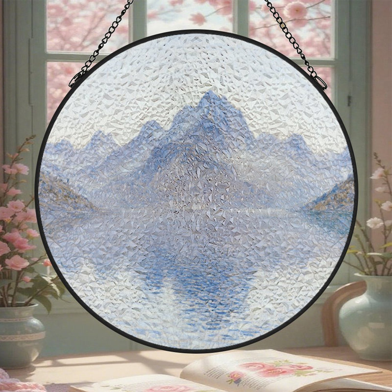 Panneaux de vitrail bleu Blue Lake, 11,8 x 11,8 po (30 x 30 cm)