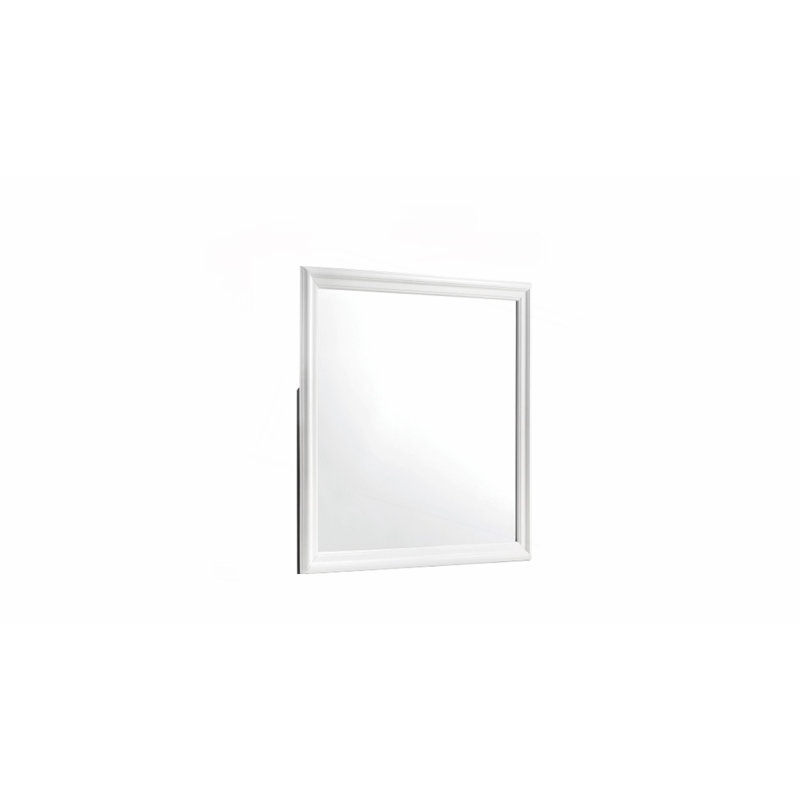 Miroir de style moderne Blaze en bois (seulement miroir), Blanc