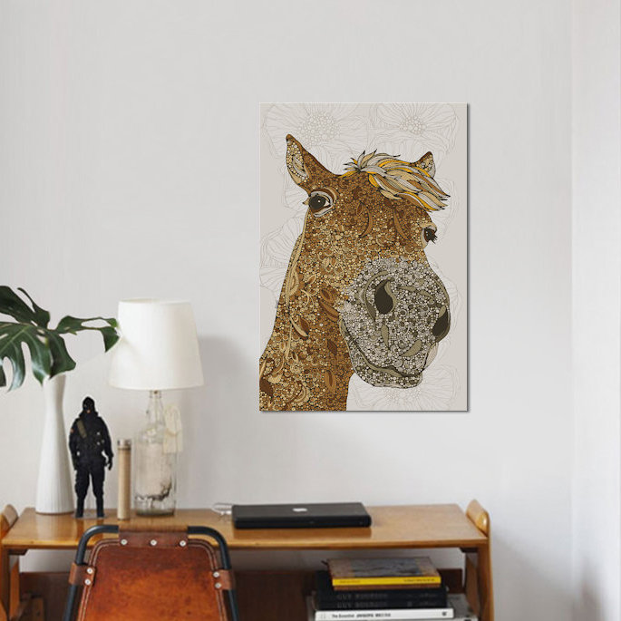 «The Horse», impression sur toile tendue, H 26 po x l 18 po x P 1,5 po, Toile avec cadre noir, Pas de tapis