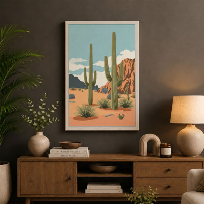 Desert in Bloom Minimalist - Wrapped Canvas