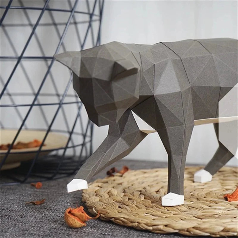 Géométrique-3D-Chat-Figurine