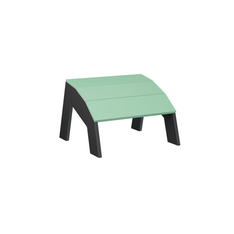Nordic Outdoor Ottoman, Mint Top/Matte Black Base