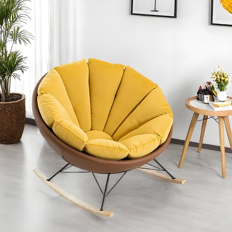 Chaise berçante simple à arc circulaire, Jaune