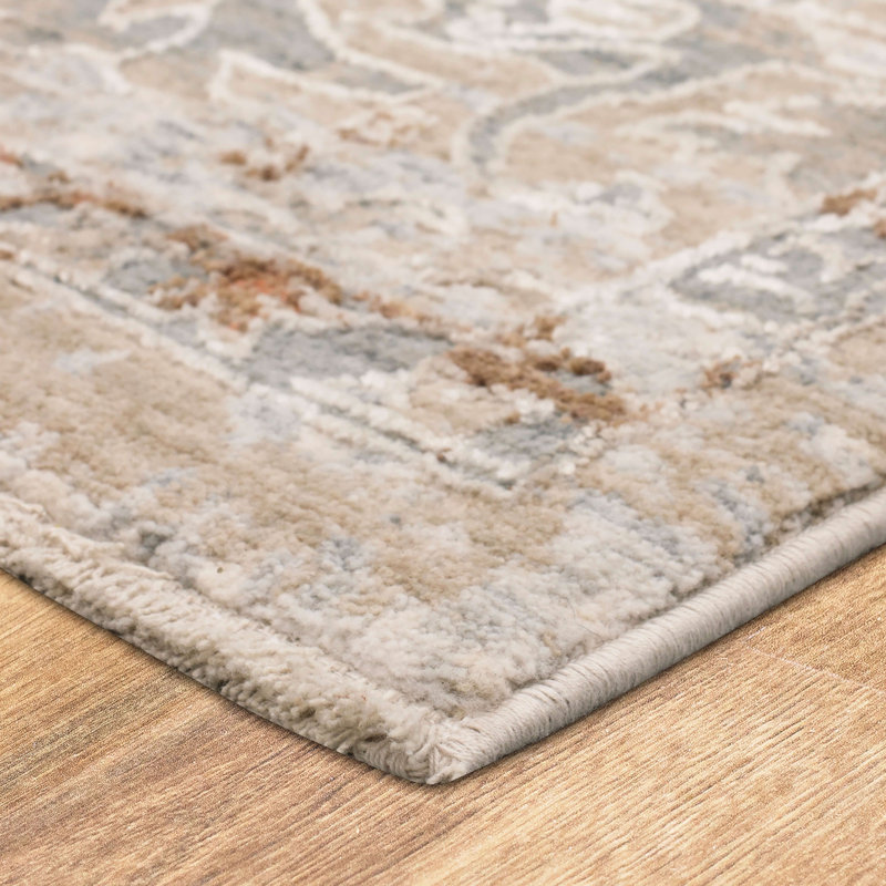 Karastan Via Salaria Woven Polyester Abstract Cream/Beige Area Rug, Runner 2'7" x 	7'3"