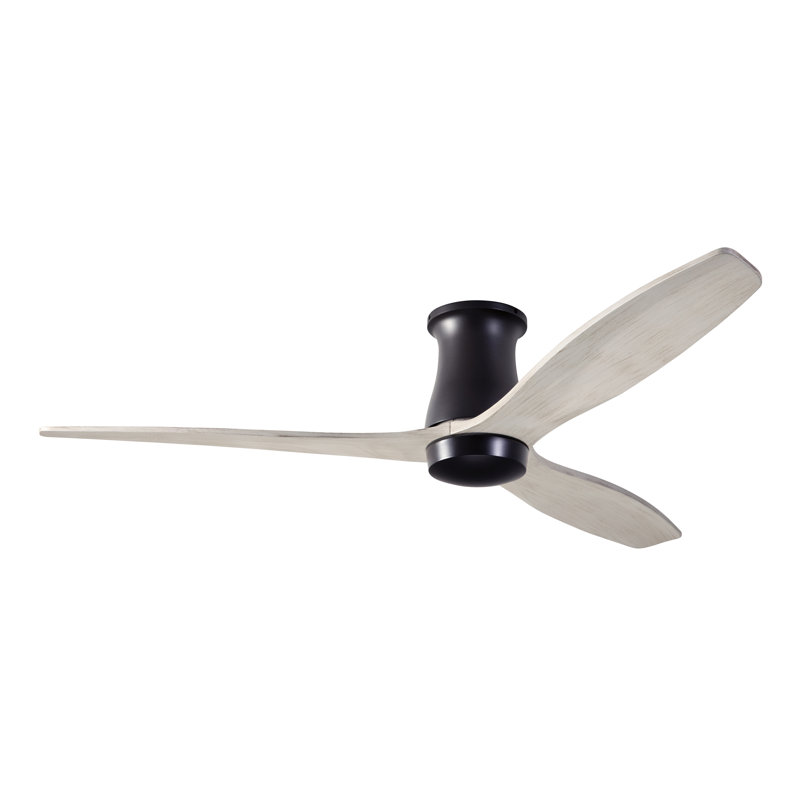 Arbor Flush Mount Ceiling Fan, Whitewash, Wall Control, Dark Bronze