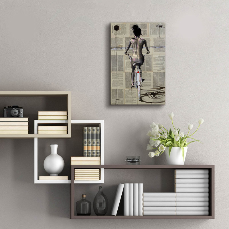 Art mural en verre épique «Beach Rider» par Loui Jover, 16 po x 24 po