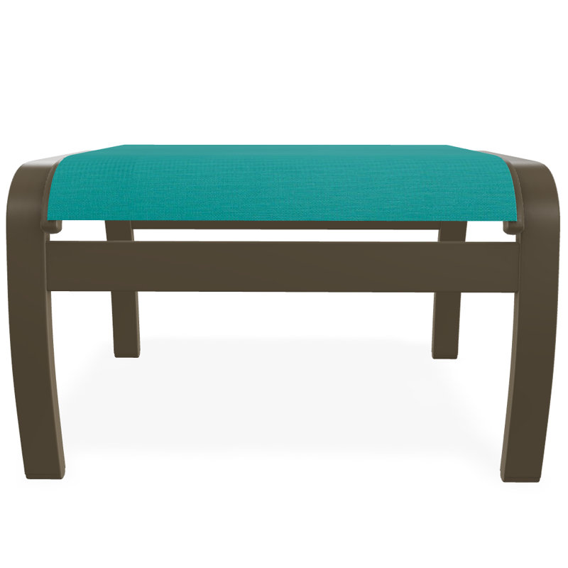 Repose-pieds d'extérieur avec coussin Askar, Bois de plage texturé, Aigue-marine
