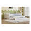 Lit de jour double avec lit gigogne simple et tiroirs, blanc