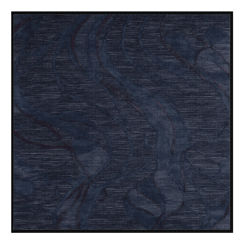 Machine Washable Abstract Gray Area Rug, Square 6'