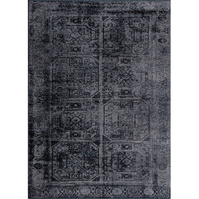 Rapture Black/Gray Oriental Luxury Area Rug