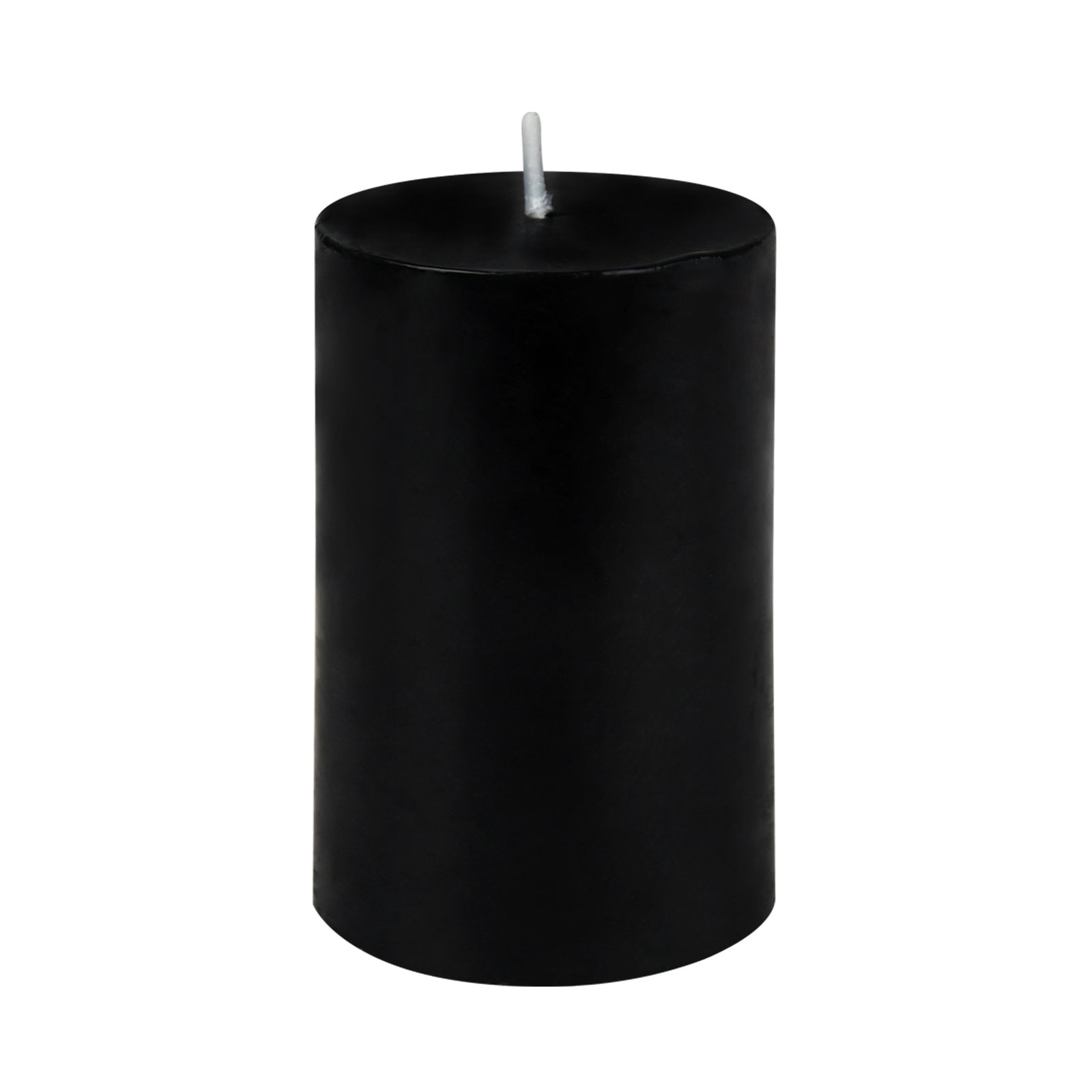 Oliva Unscented Pillar Candle, 1, 3" H x 2" W x 2" D, Black