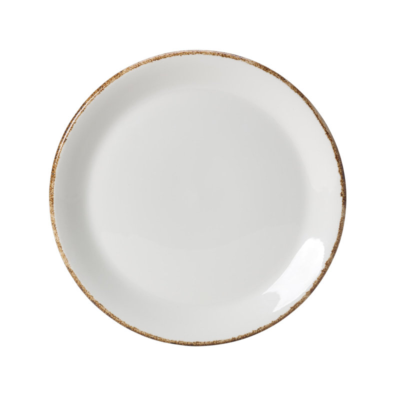 Assiette coupée BLUE DAPPLE, Blanc / Brun
