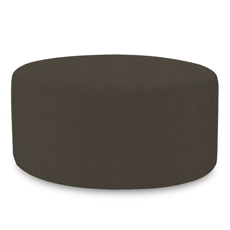 Shad Box Cushion Ottoman Slipcover, Sterling Charcoal