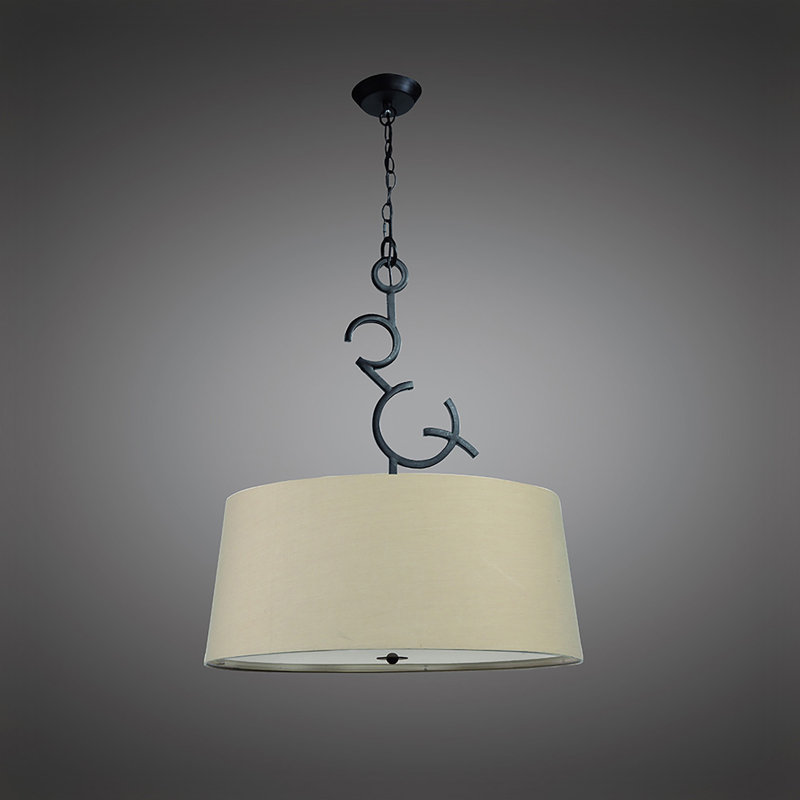 Monegro 3 - Light Black Drum Pendant