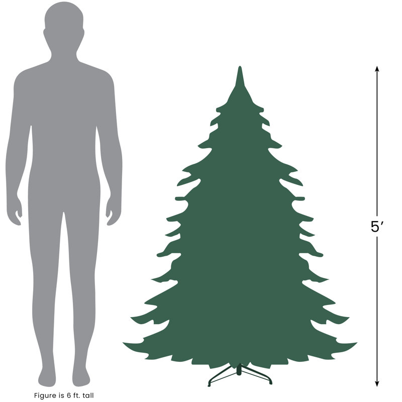 Arbre de Noël artificiel pin canadien moyen non éclairé, H 5 pi