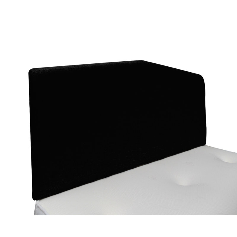 Burchett Upholstered Headboard, Naples Velvet, Black, Small Single (2'6)
