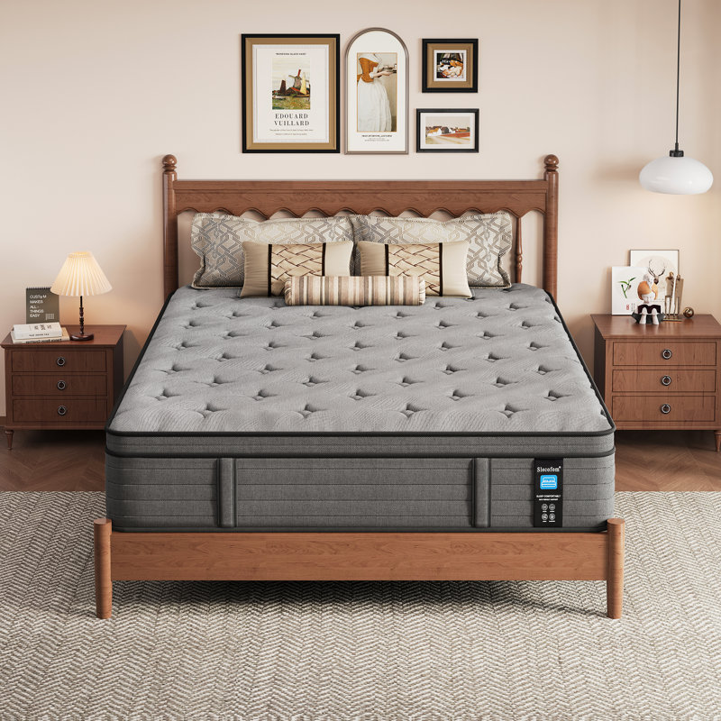  14" Pocket Spring Firm Hybrid Mattress in a box – back pain mitigation | Memory Foam Cushioning | Elevated Room Look |Motion Isolation for Quality Sleep