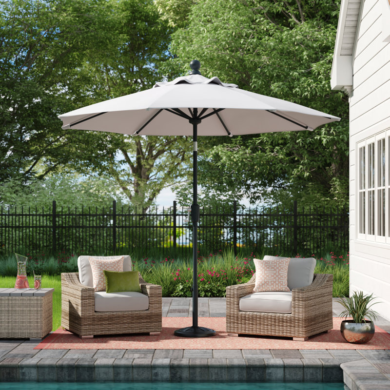 Ryebrook 2.7m Elizabeth Parasol, Mouse Grey, 220cm W x 220cm D