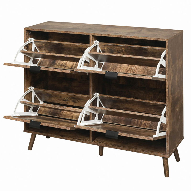 Armoire de rangement pour chaussures 24 pièces en rotin naturel Range-chaussures en rotin Boho, Brun