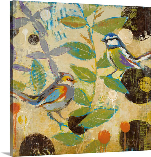 « flew the poulailler ii » par liz jardine, reproduction d’art sur toile, H 16 po x l 16 po x P 1,25 po