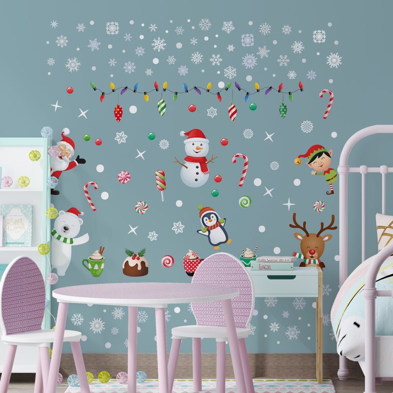 Snowy Winterland with Friends Christmas Window Decal