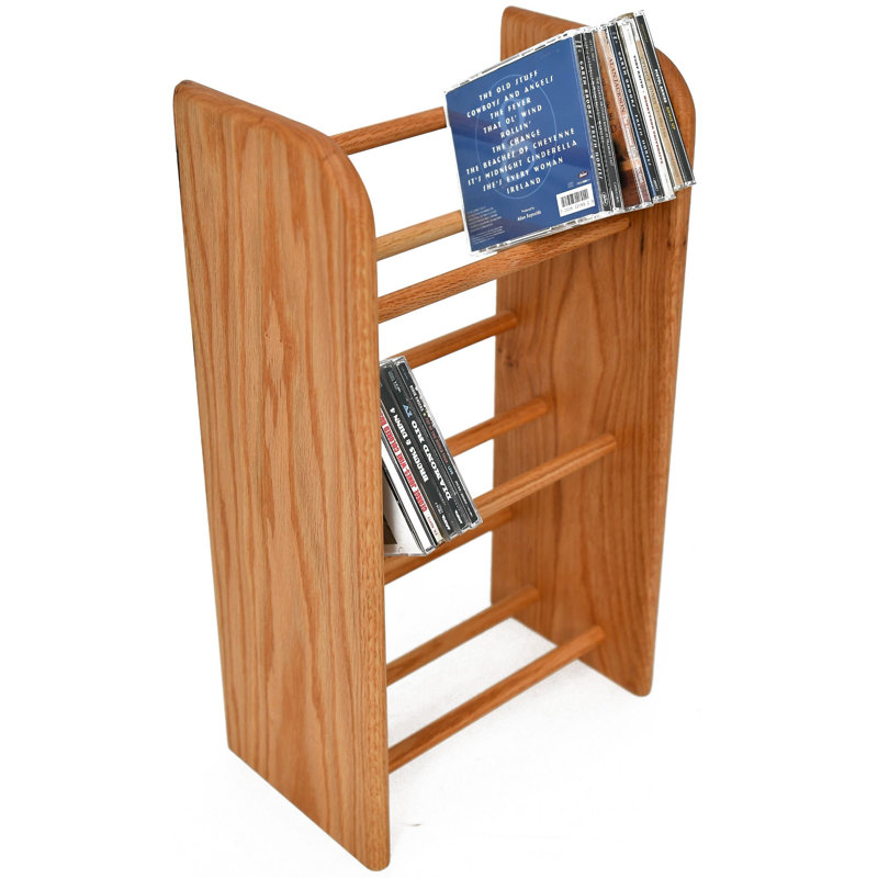 Dowel-Style Wooden CD Rack - 04 Series, Clear, 21.5" H x 12.25" W x 7.25" D