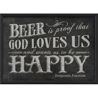 "bière is" , art textuel en noir encadré