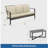 2-Piece Wicker Patio Conversation Set With Beige Cushions & Coffee Table