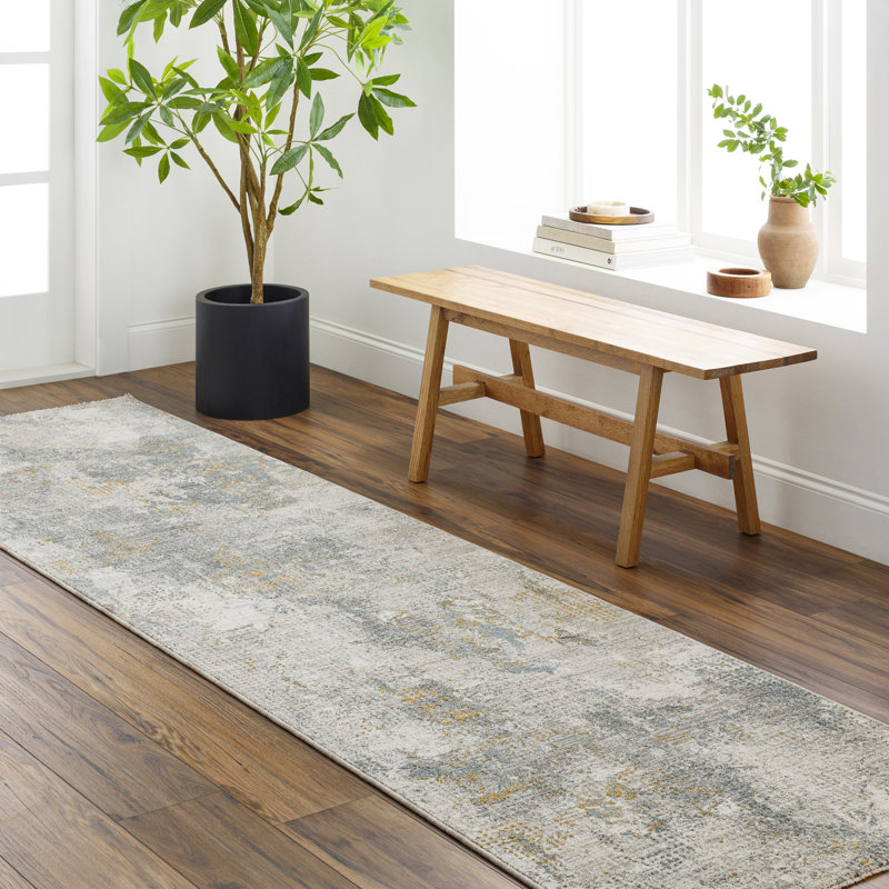 Ada Abstract Gray Area Rug, Runner 2'6" x 8'