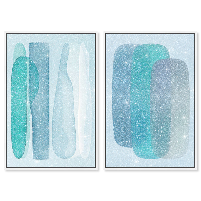 Glacier Gradients Set Set by Oliver Gal, 110"H x 74"W, White Floater Frame