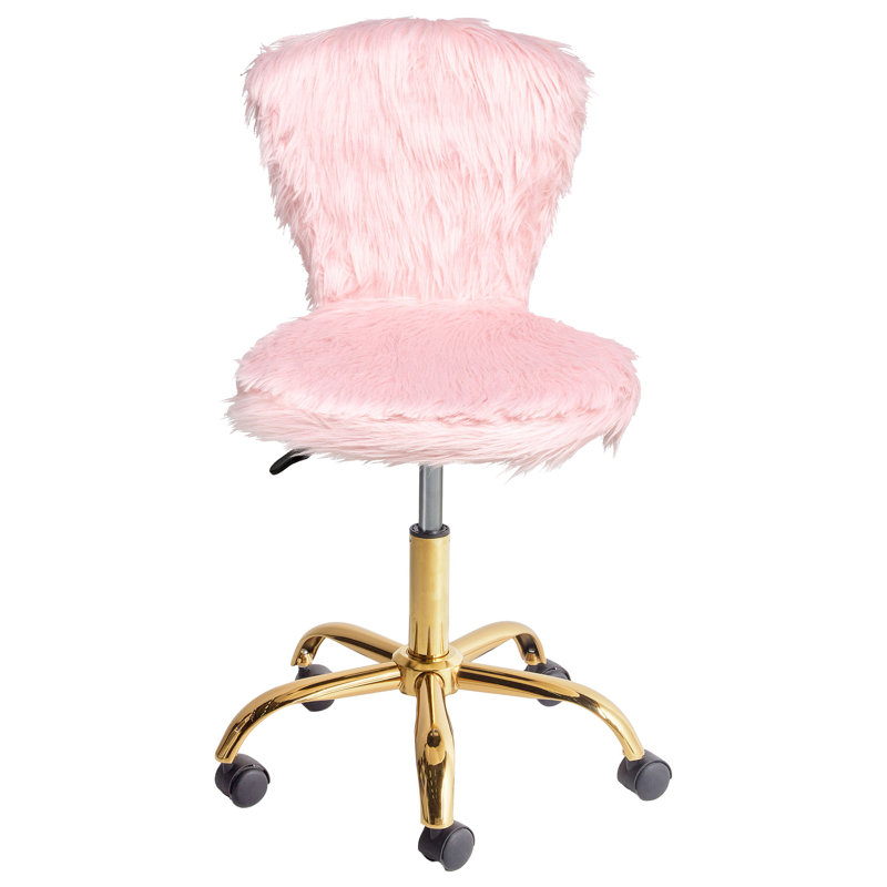 Desk Chair MARGATE Faux Fur, Pink