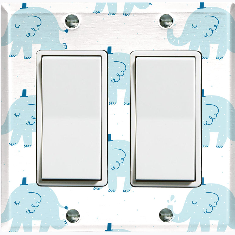 Patterned 2 - Gang Toggle Light Switch Standard Wall Plate