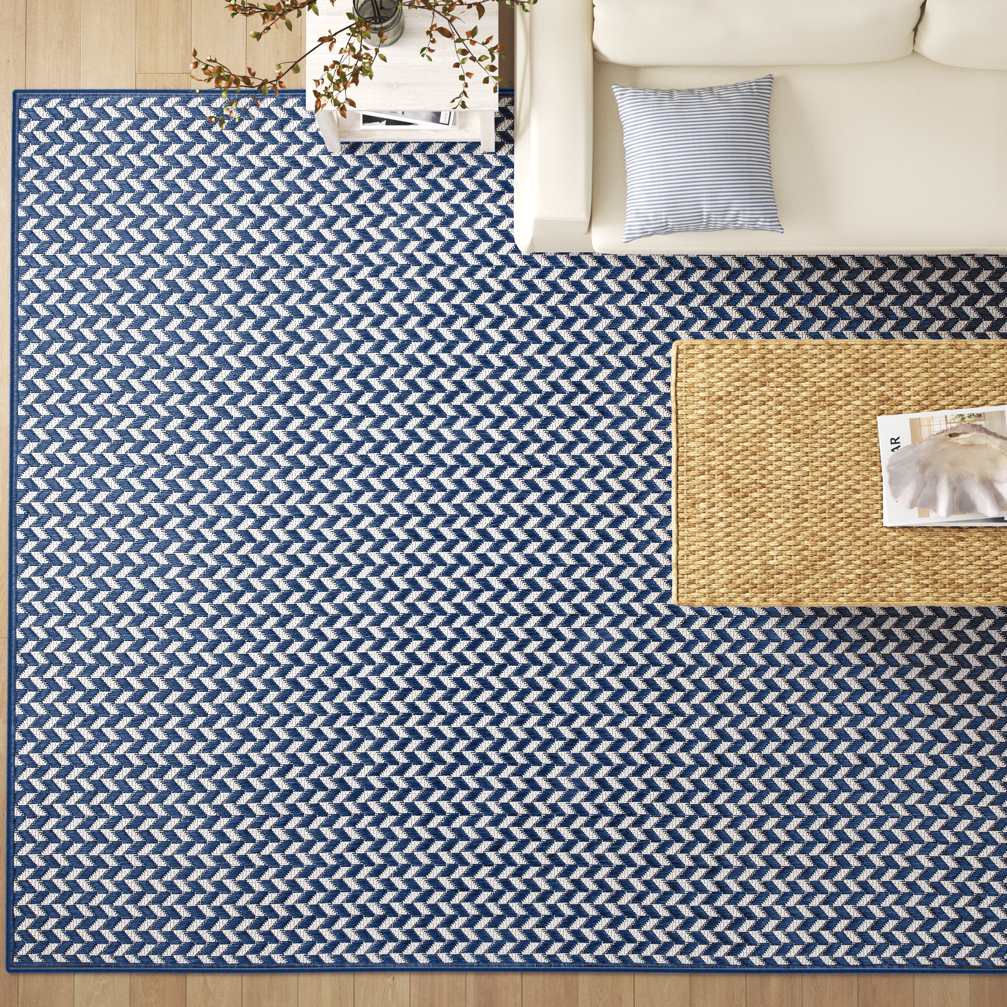 Blue Elephant Jaylah Blue/White Indoor/Outdoor Rug & Reviews | Wayfair ...