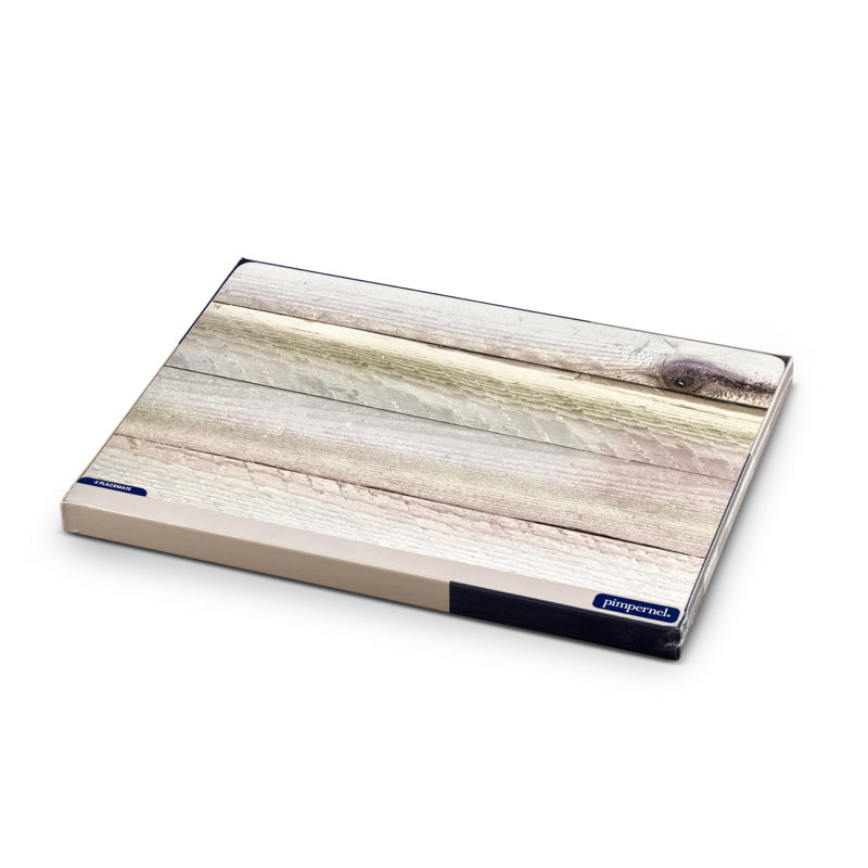 Rustic Driftwood Print Hardboard Placemats Set of 4