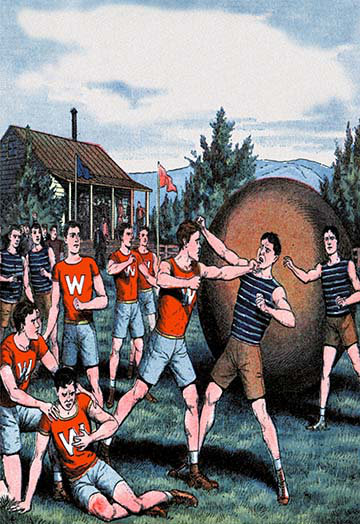 « fistfight interrupts game 1 », impression sans cadre, H 42 po x l 28 po x P 1,5 po
