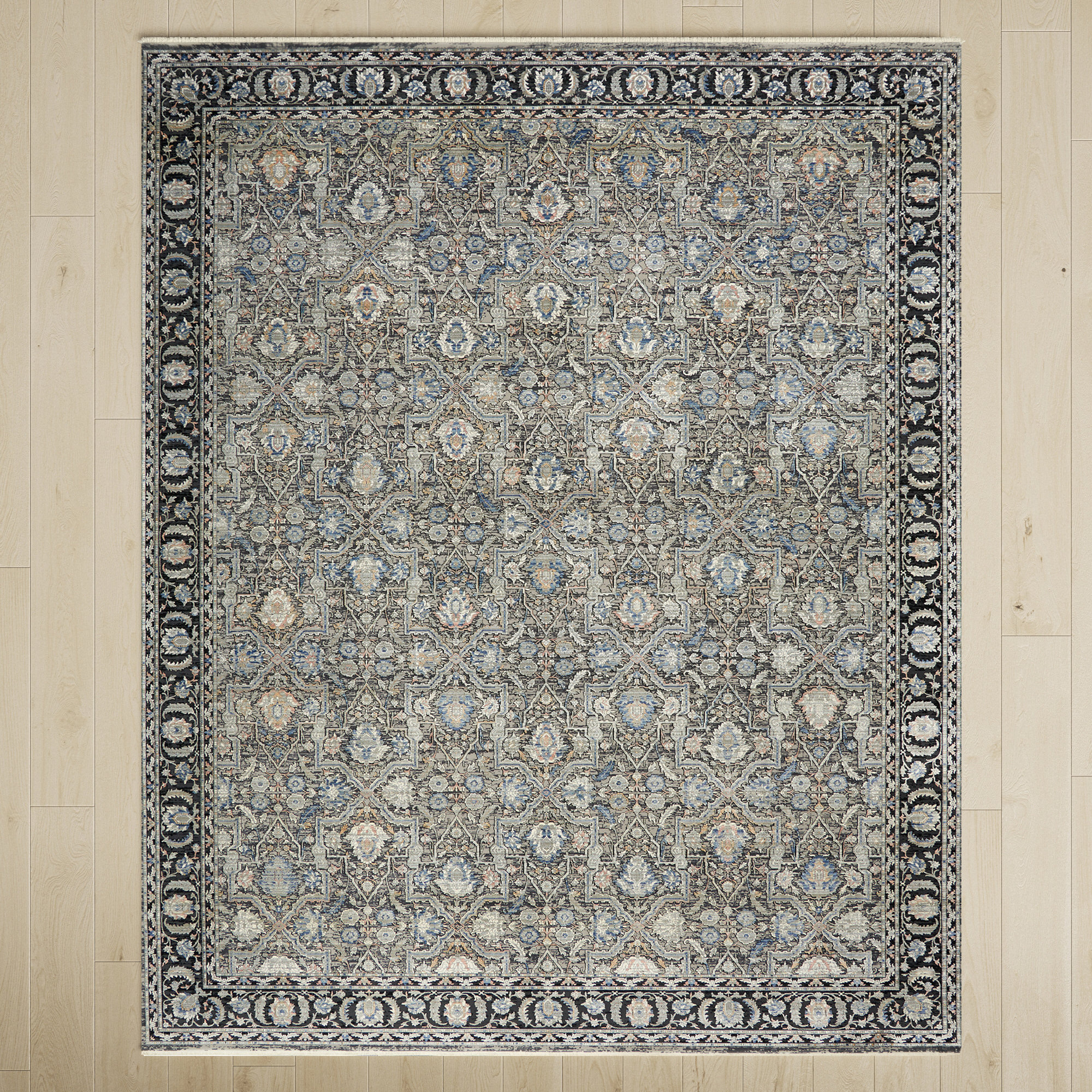 Halle Gray/Black Rug, Rectangle 5'3" x 7'3"