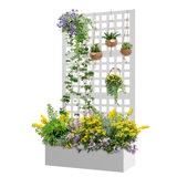 Metal Planter Box with Trellis Planter Trellis for Climbing Plants Vegetable Vines
