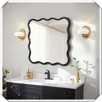 Miroir décoratif mural en bois massif