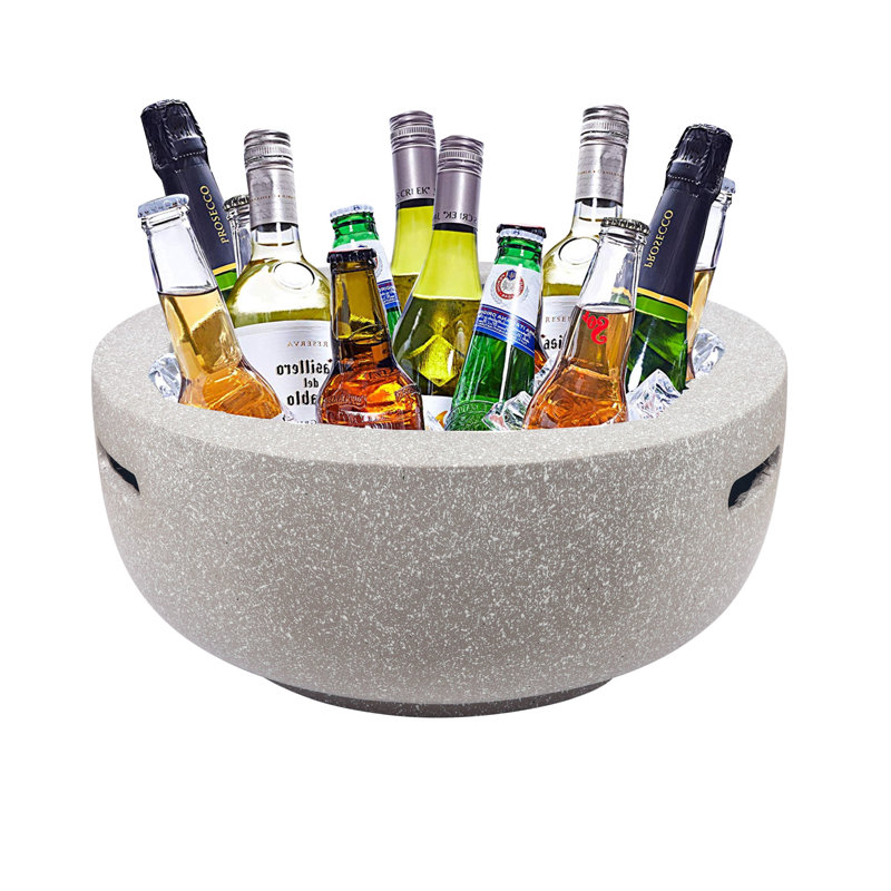 Frankie-Mai Round Polyresin Smokeless Fire Pit, Gray