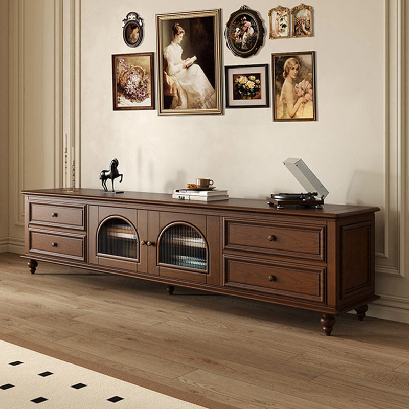Retro Nut-Brown Manufactured Wood TV Stands, 86.61