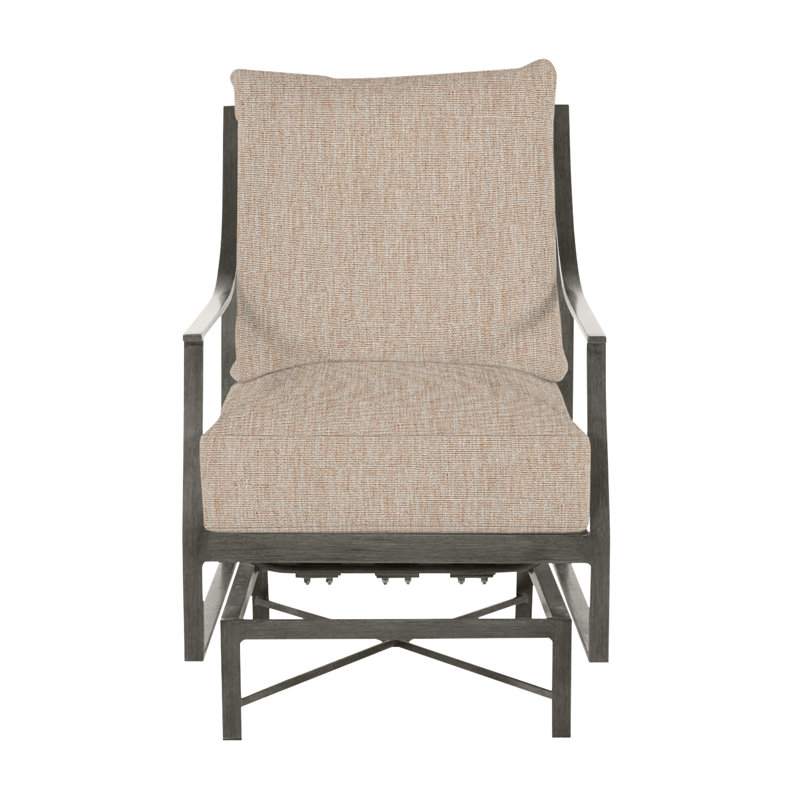 Méridienne d'extérieur en aluminium forgé Monaco, Sans bourrure + bourre standard, Toile sable, Gris ardoise