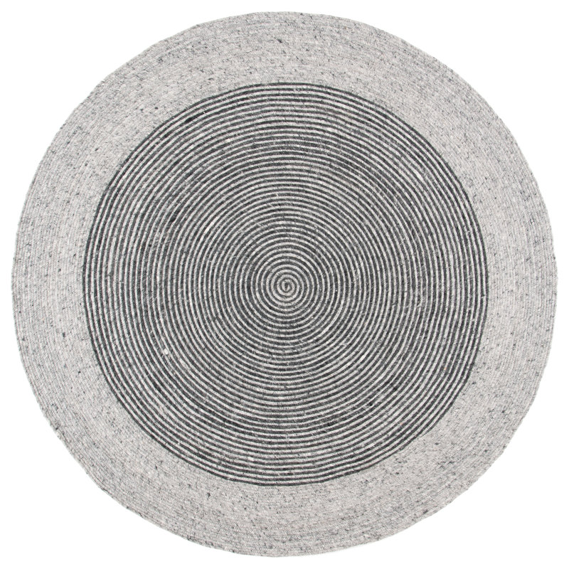 Tapis géométrique en laine tissé à la main Cordova, Rond 7 pi