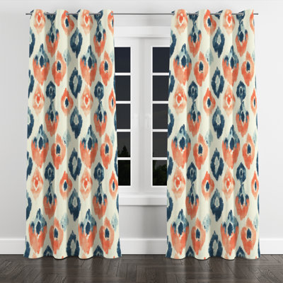 Boho Velvet Curtains - Red Bakerman Grommet Curtain - 1 Panel