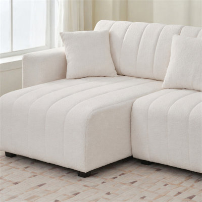 Wool Left Facing Sectional Sofa With Chaise
