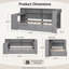 Lit plateforme en bois gris, bureau de chargement avec tiroirs de rangement-1647238910-1647238911