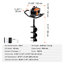 Post Hole Digger Gas Powered, 52CC 1450W Earth Auger, Gas Auger with 8” Auger Drill Action Design Bits & 1 Extension Rod, Post Fence Hole Digger for Farmland Garden Plant, Orange+Black