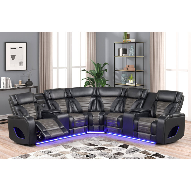 Canapé modulaire Ibiza Power / Power, Cuir noir