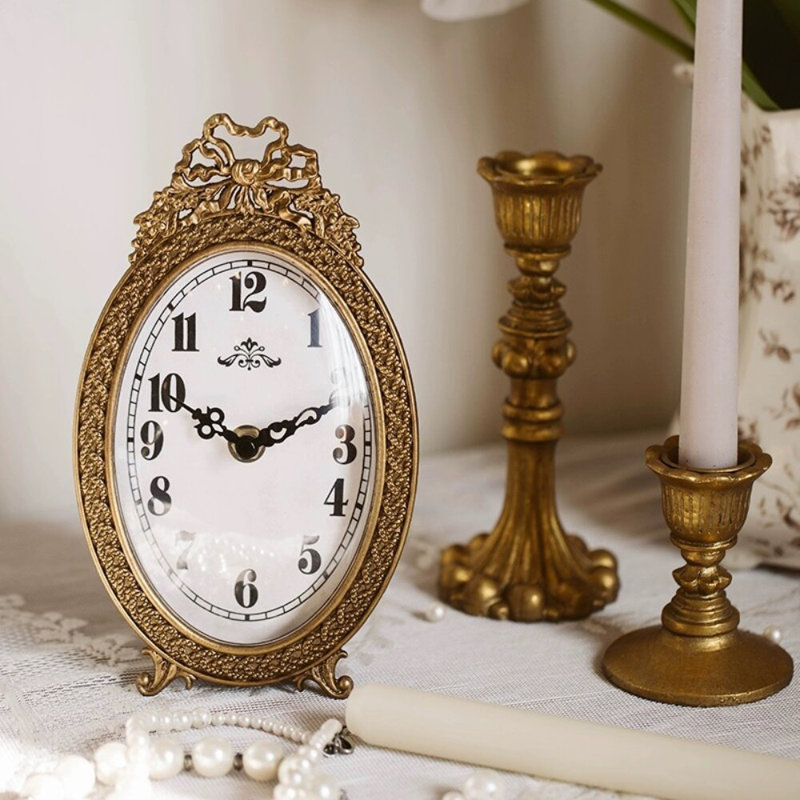 Vintage Oval Table Clock