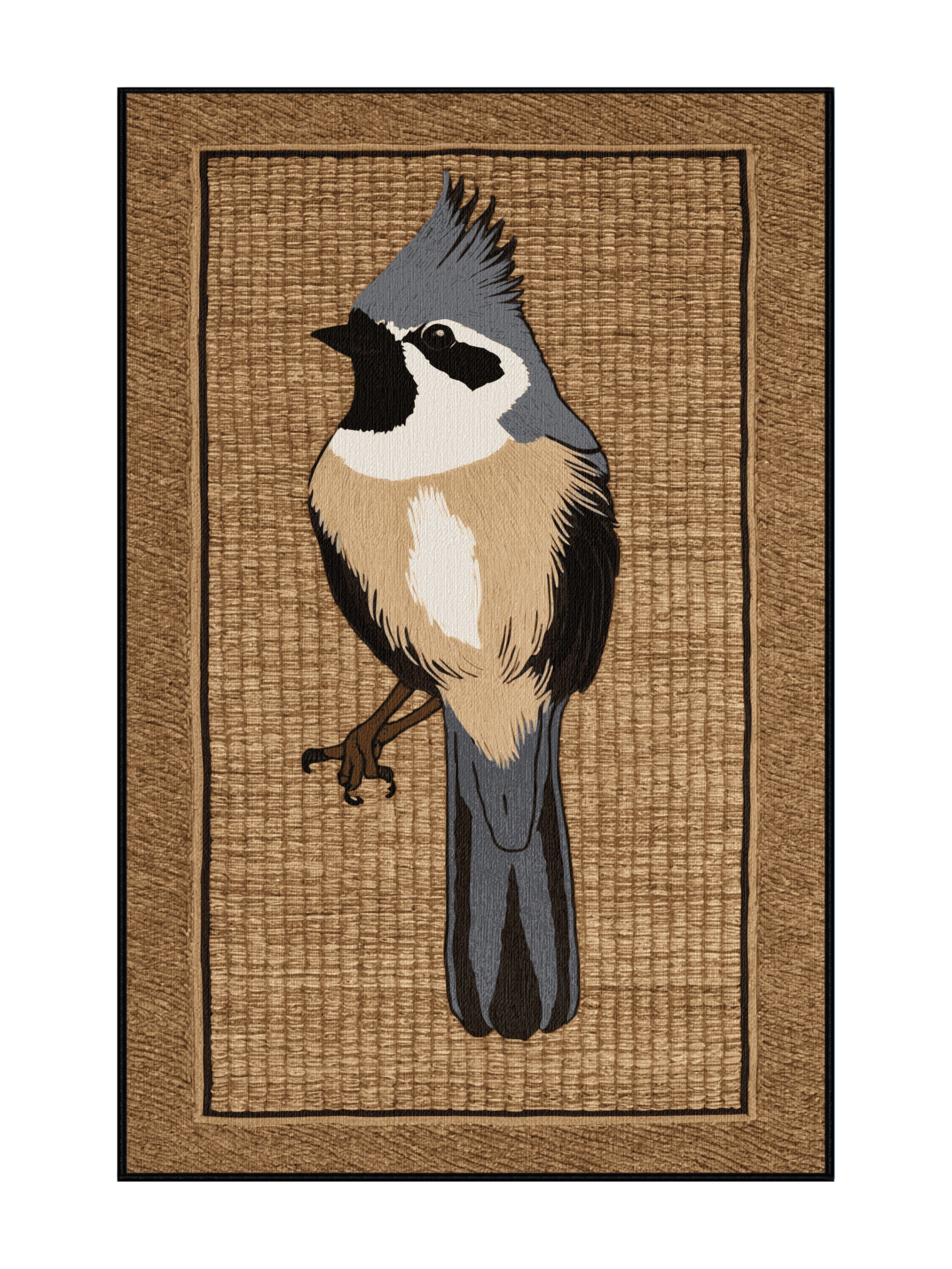 Foundry Select Washable Tufted Titmouse Birds Area Rug | Wayfair